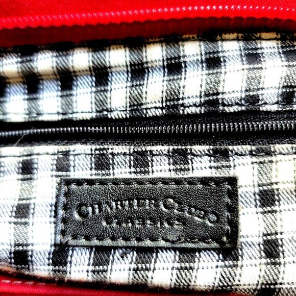 Charter Club Womens Shoulder Handbag Red Fabric Exterior Black & White Lining - Picture 3 of 12